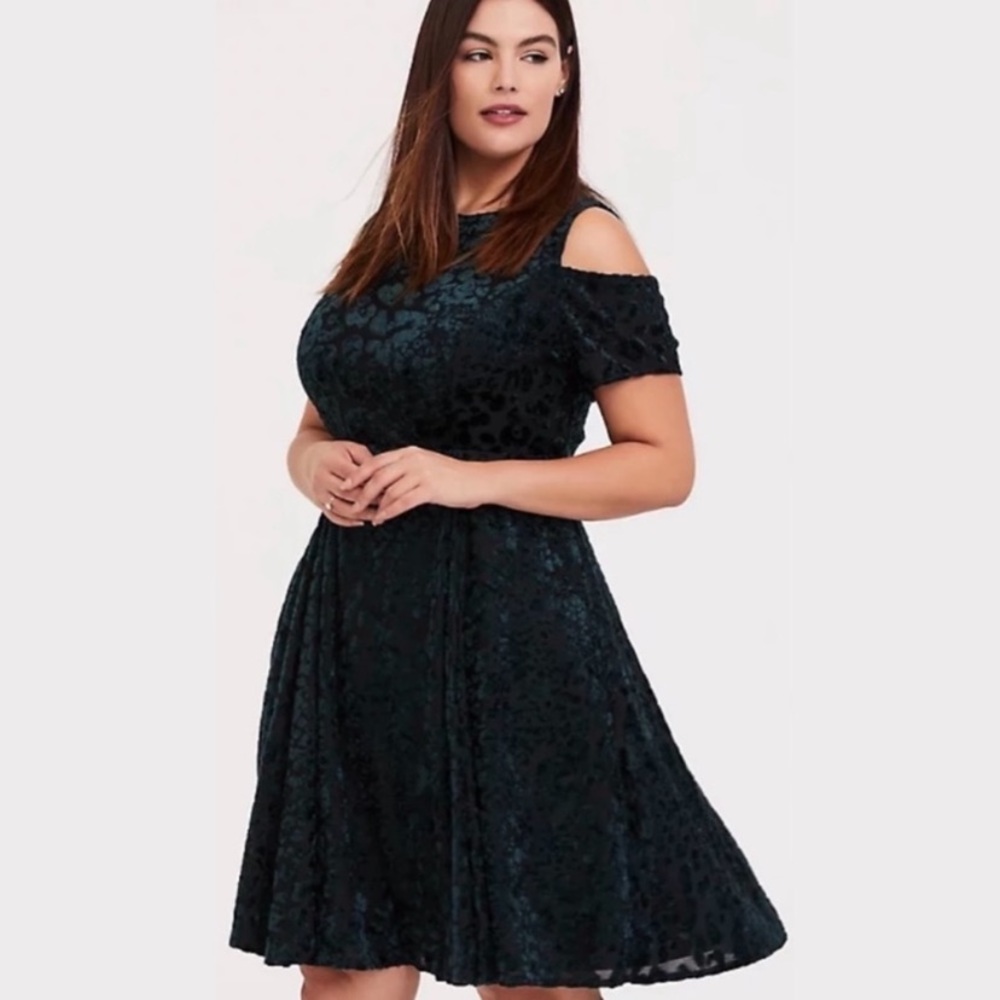 Torrid Green Velvet Dress